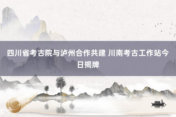 四川省考古院与泸州合作共建 川南考古工作站今日揭牌