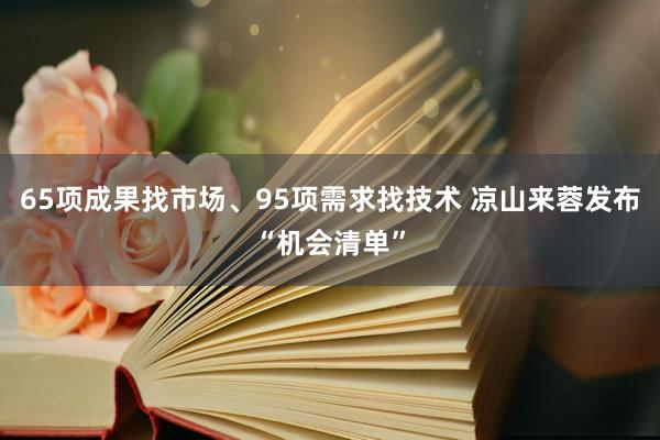 65项成果找市场、95项需求找技术 凉山来蓉发布“机会清单”