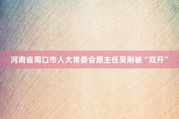 河南省周口市人大常委会原主任吴刚被“双开”