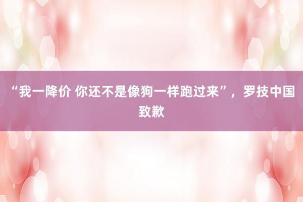 “我一降价 你还不是像狗一样跑过来”，罗技中国致歉