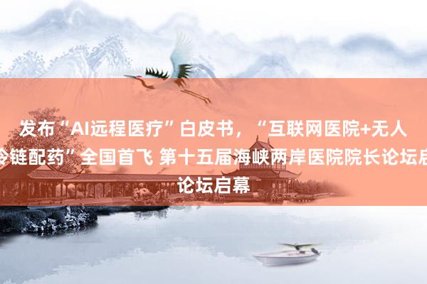 发布“AI远程医疗”白皮书，“互联网医院+无人机冷链配药”全国首飞 第十五届海峡两岸医院院长论坛启幕
