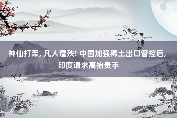 神仙打架, 凡人遭殃! 中国加强稀土出口管控后, 印度请求高抬贵手