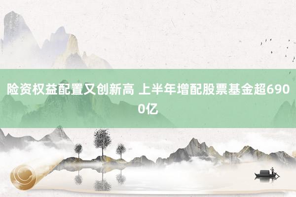 险资权益配置又创新高 上半年增配股票基金超6900亿