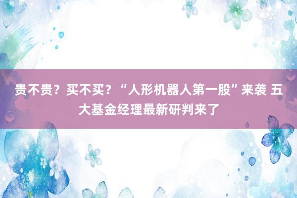 贵不贵？买不买？“人形机器人第一股”来袭 五大基金经理最新研判来了