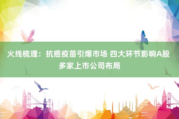 火线梳理：抗癌疫苗引爆市场 四大环节影响A股 多家上市公司布局