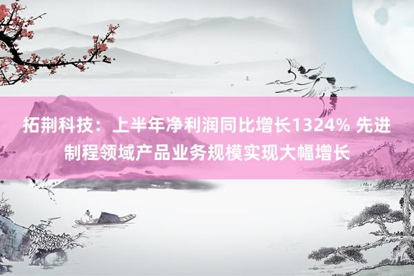 拓荆科技：上半年净利润同比增长1324% 先进制程领域产品业务规模实现大幅增长