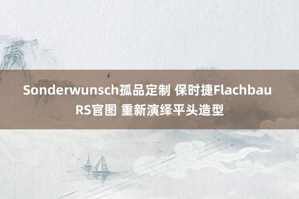 Sonderwunsch孤品定制 保时捷Flachbau RS官图 重新演绎平头造型