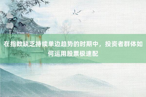 在指数缺乏持续单边趋势的时期中，投资者群体如何运用股票极速配