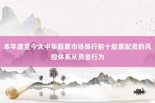 本年度至今大中华股票市场排行前十股票配资的风控体系从资金行为