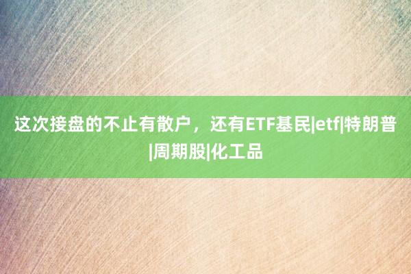 这次接盘的不止有散户，还有ETF基民|etf|特朗普|周期股|化工品