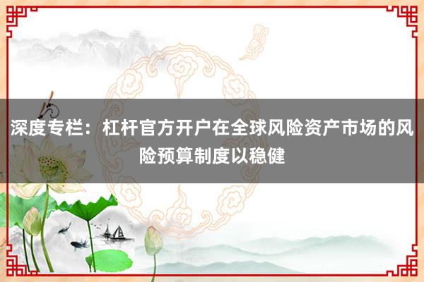 深度专栏：杠杆官方开户在全球风险资产市场的风险预算制度以稳健