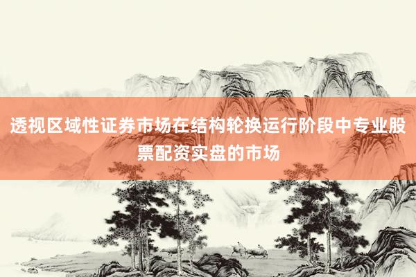 透视区域性证券市场在结构轮换运行阶段中专业股票配资实盘的市场
