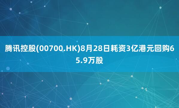 腾讯控股(00700.HK)8月28日耗资3亿港元回购65.9万股