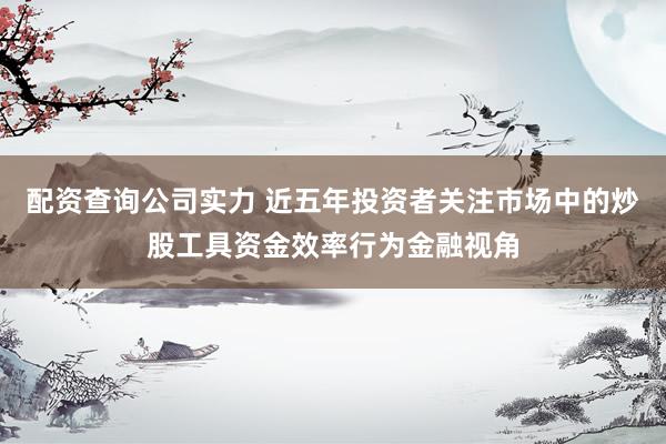 配资查询公司实力 近五年投资者关注市场中的炒股工具资金效率行为金融视角