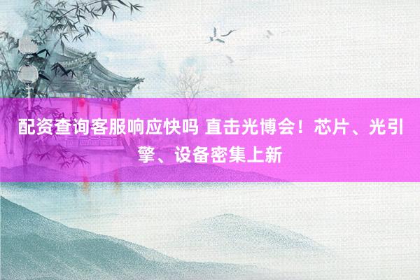 配资查询客服响应快吗 直击光博会！芯片、光引擎、设备密集上新